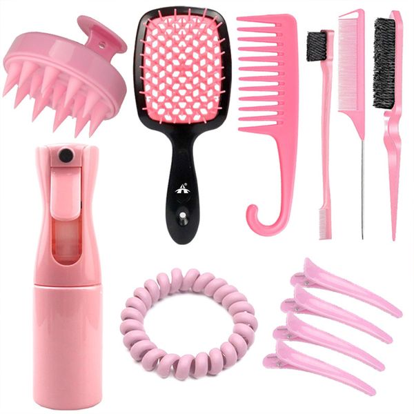 ALANES 12 Pieces Detangler Hair Brush Set for All Hair Types