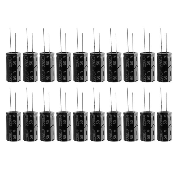 20 Pcs 2200Uf 50V 105C Polarized Electrolytic Compatible with Universal