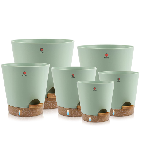 Self-Watering Plant Pot- 5-8inch -with Water Level Indicator Window 6 Piece