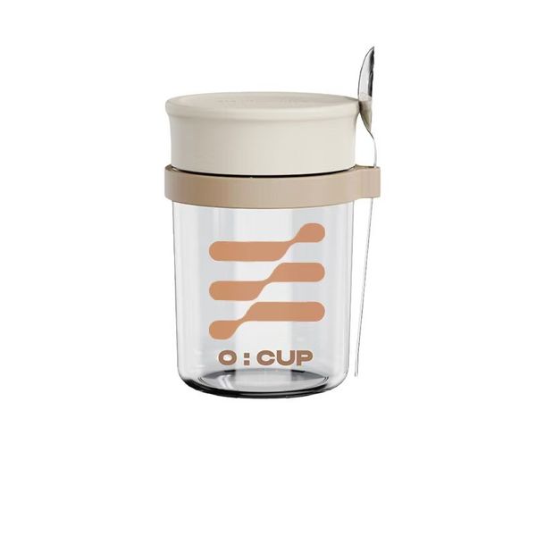 Leakproof Glass Breakfast Cup | Multi-Use for Oatmeal, Smoothies, Salad