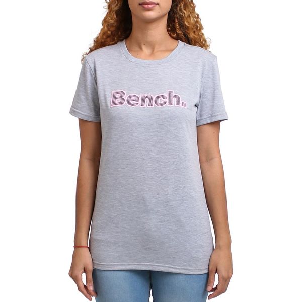Bench-Womens-Leora Crew Ss T-Shirt-Grey Marl