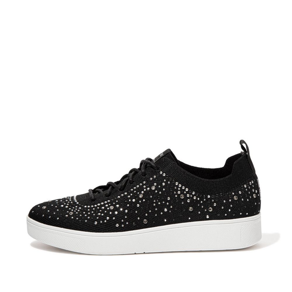 FitFlop Rally Ombre Crystal Knit Sneakers Black | Shop Today. Get it ...