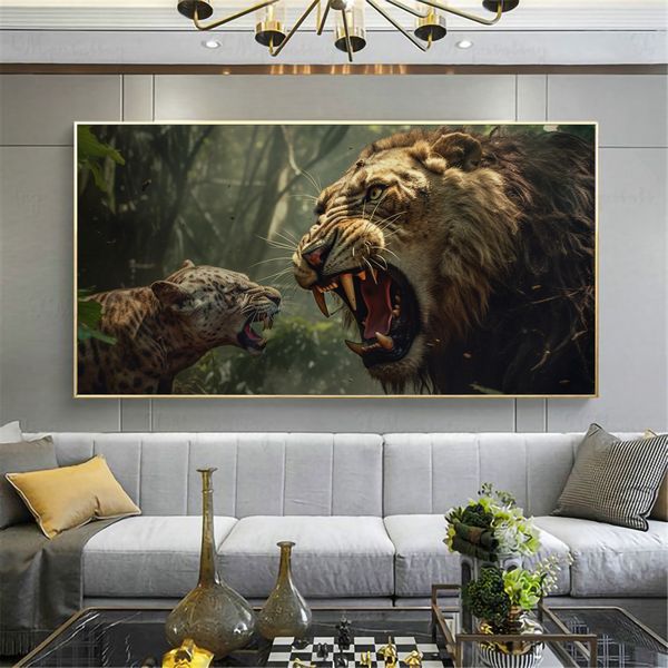 Canvas Wall Decor - Jungle Clash - 0451