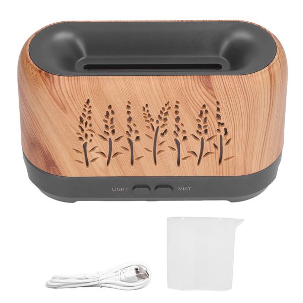 200ml Flame Light Humidifier - Wood grain USB charging