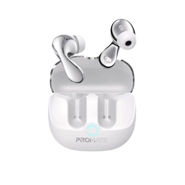Promate Baton High-Definition Hybrid TWS Earbuds with IntelliTouch - White