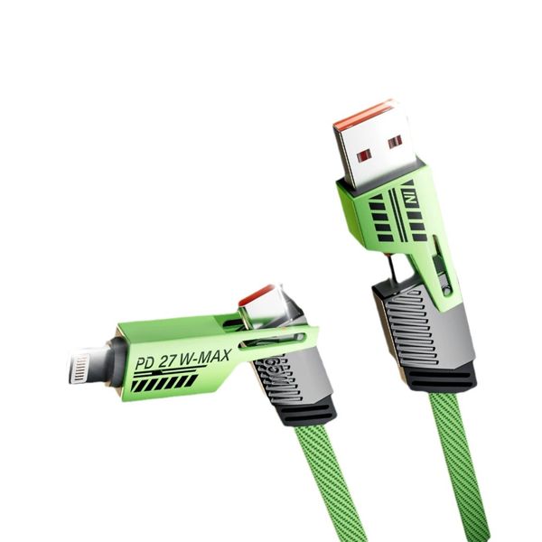 27W Super Fast Charging 4-in-1 Armor Braided PD Cable - Type-C Multi-Port