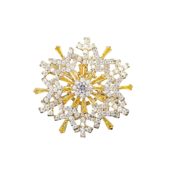 Women's Rotating Snowflake Brooch - Gold