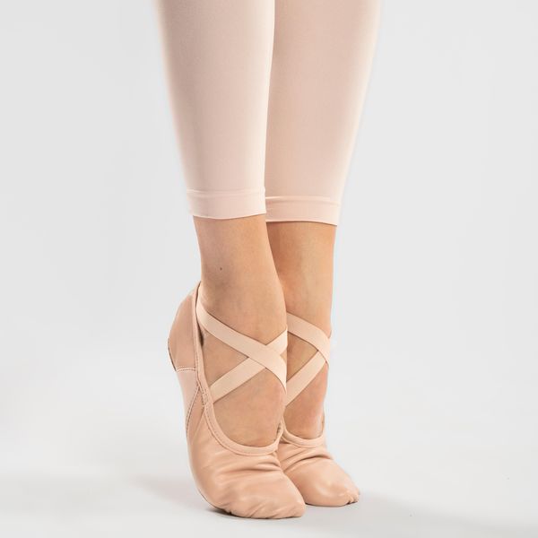 Starever Leather Split-Sole Demi-Pointe Shoes - Beige
