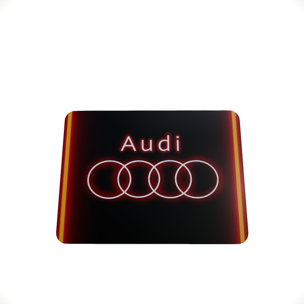 Audi Red Logo Glow D-Mouse Pad