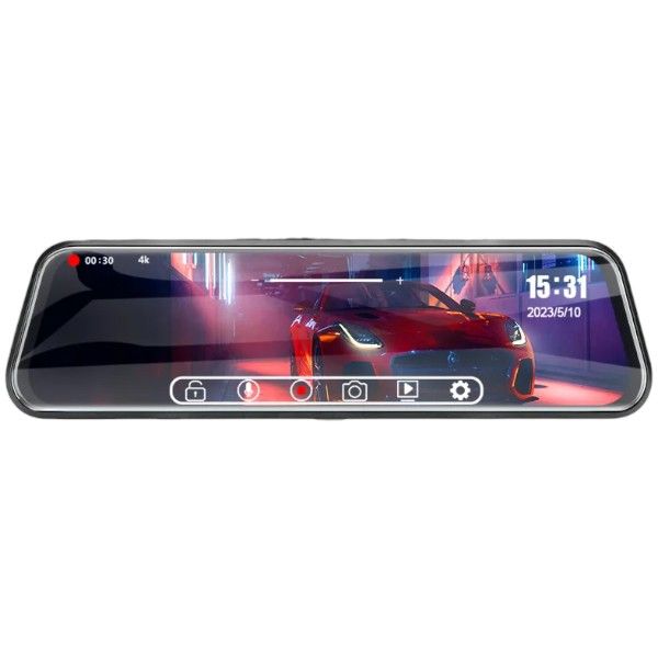 HD Night Vision Rearview DashCam With G-Sensor &amp; Dual Lens System - Black