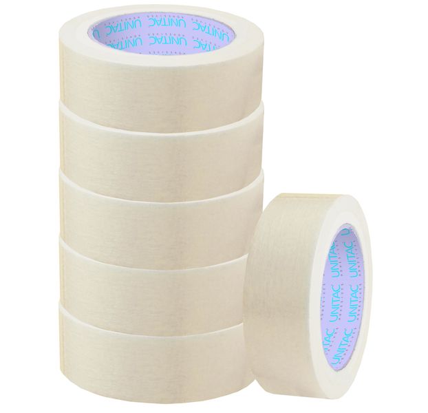Unitac Large Core Masking Tape (Natural 60 Degree) 36mm x 40m Pack of 6
