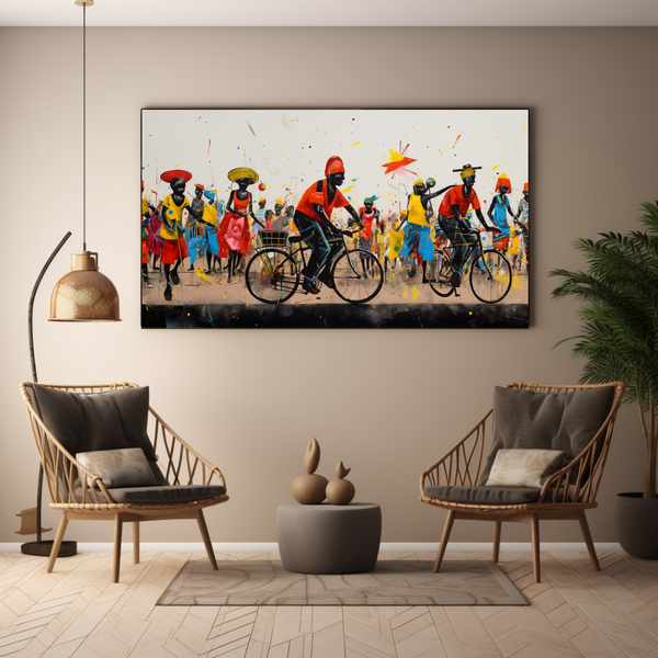 Canvas Wall Art - Rural Bicycle Parade - BK0219