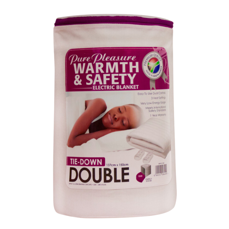 Pure Pleasure Double TieDown Electric Blanket 137x150 ZEPP137150 Shop Today. Get it Tomorrow