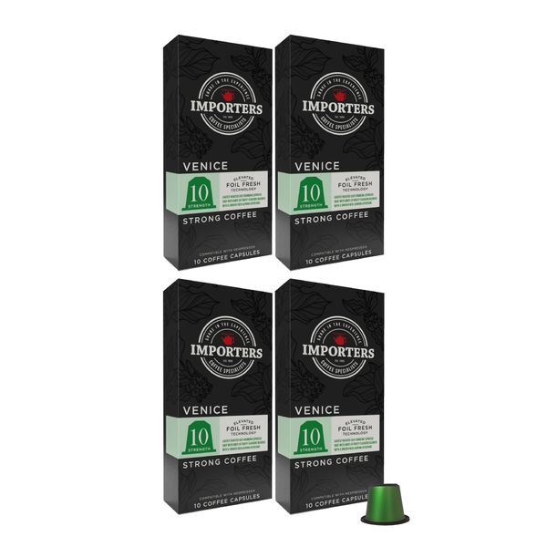 Importers Venice 40 Coffee Capsules for Nespresso &amp; Caffeluxe