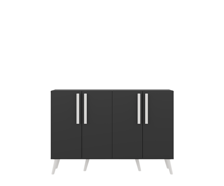 Bella Casa Buffet 4 Doors Black + Retro Feet Kit image
