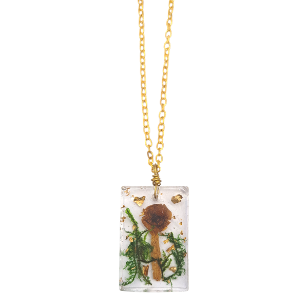 Handmade Mushroom Resin Necklace - Artisan Made