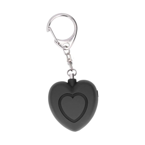 125dB Heart Shape Self Defense Alarm Black