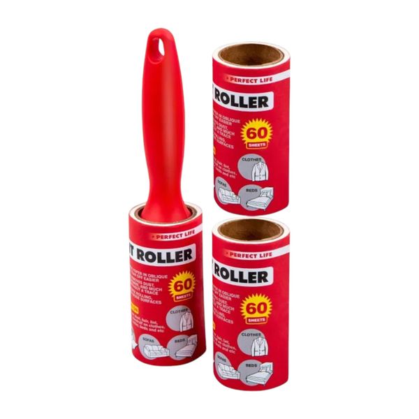 60 Sheets Lint Roller with 2 Replaceable Refills