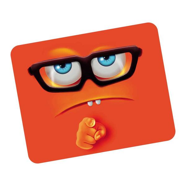 Orange Space Face Printed Mouse Pad