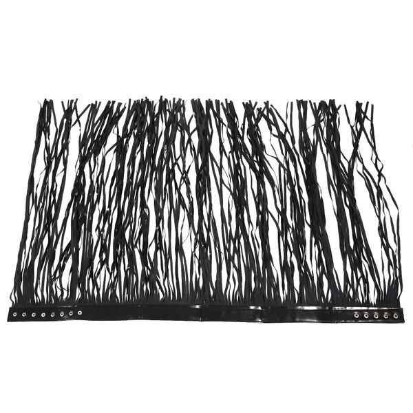 Women's Tassels Leather Skirt Summer Fashion Adjusted PU Long Black