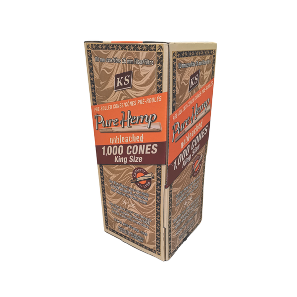 1000 King Size Pre-Rolled Cones Box - Pure Hemp