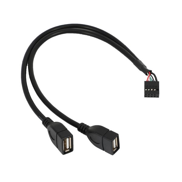30CM 10 Pin Motherboard Female USB 2.0 Dupont Cable (10Pin/2AM)