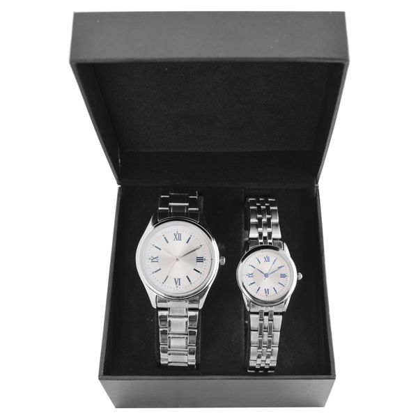 Digitime Element Gents &amp; Ladies Watch Set [Silver]