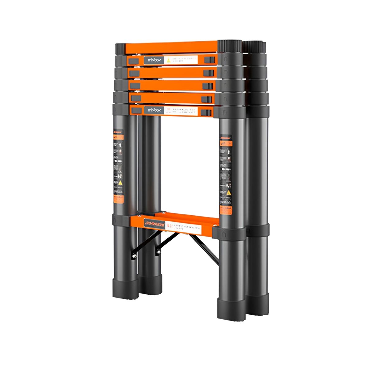 Mix Box 5-Step Telescopic Ladder Portable Aluminum Extension Ladder