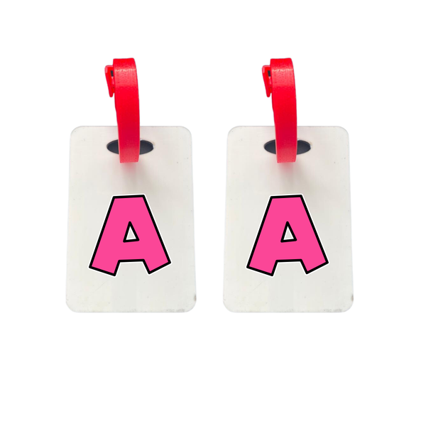 Luggage Tag - Pink Letter A