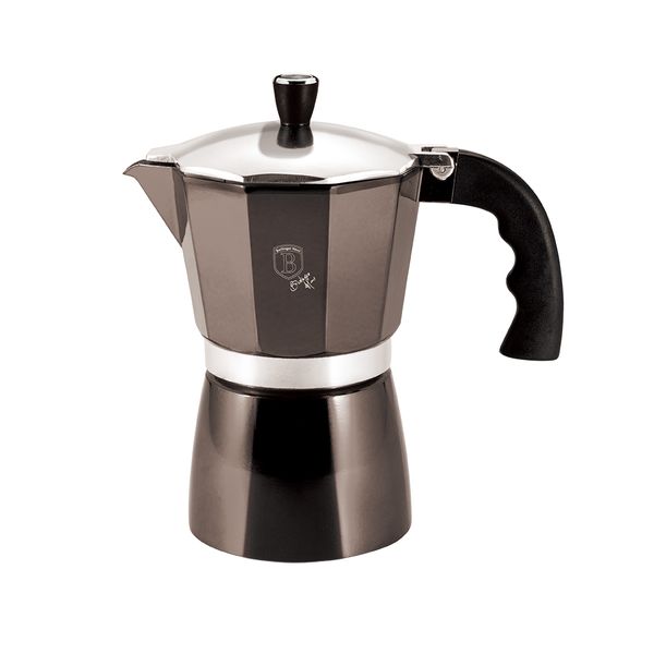 Berlinger Haus 6 Cup Aluminium Coffee Maker - Carbon Metallic