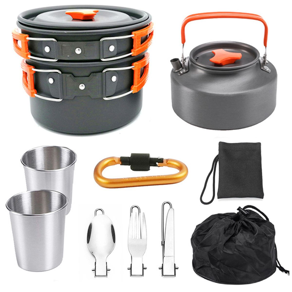 Aluminum Camping Cookware 10 Piece Set