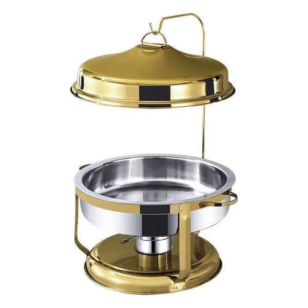 8L Gold Round Hanging Top Chafing Dish Round - Gold
