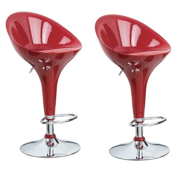 Bar Stools / Kitchen Breakfast Chairs - Set of 2 - Cream / Brown Colours