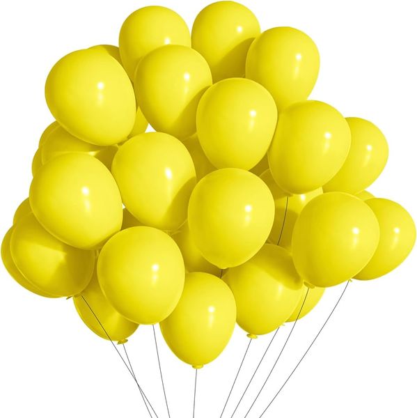 12-Inch Party Yellow Balloons - Pack of 100 Piece