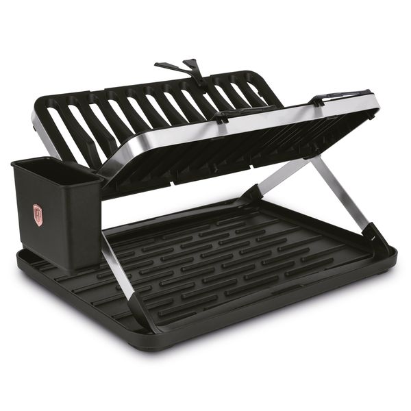 Berlinger Haus 48cm Foldable Dish Rack - Black Rose
