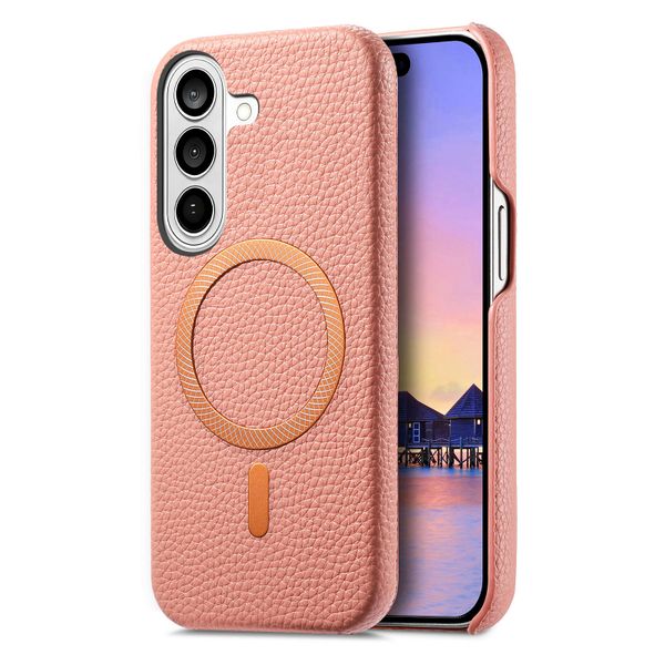 Lychee-Textured Brushed Magnetic Phone Case Compatible with Galaxy S26 PLUS