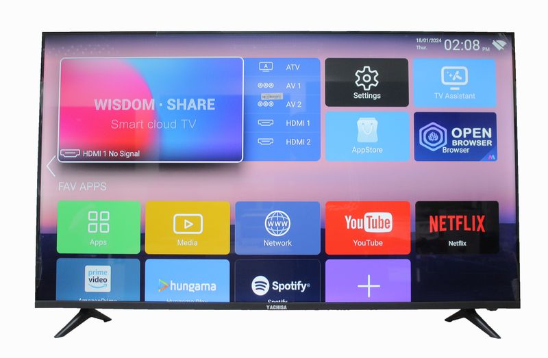 YACHISA 52'' LED HD READY SMART TV. (Frameless)