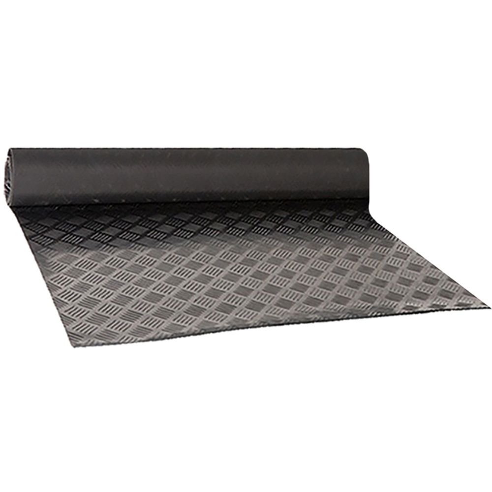 Matoc Designs - 3mm Rubber Flooring - 150cm Width - Black - Checker ...