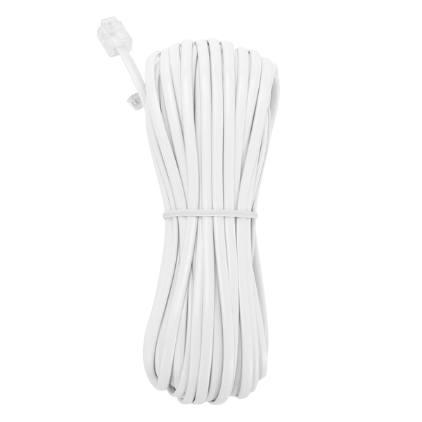 White 6P2C RJ11 Plug Telephone Modem Line, 14M for Landline Telephone