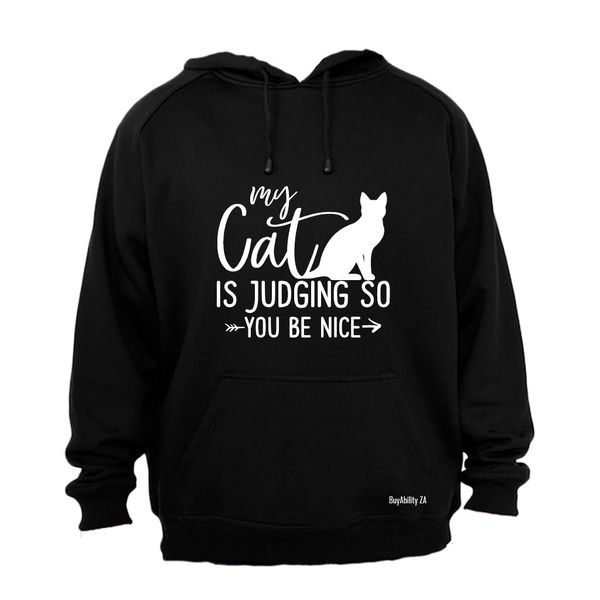 My Cat is Judging Ladies - Hoodie - Grey
