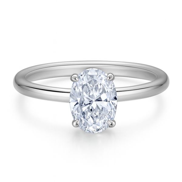 Colton James 1.0ct Moissanite Engagement Ring - Oval Solitaire Silver