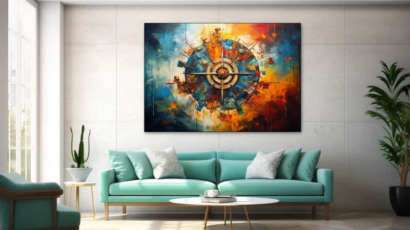 Canvas Wall Art - Dharma Wheel Abstract - JT0161