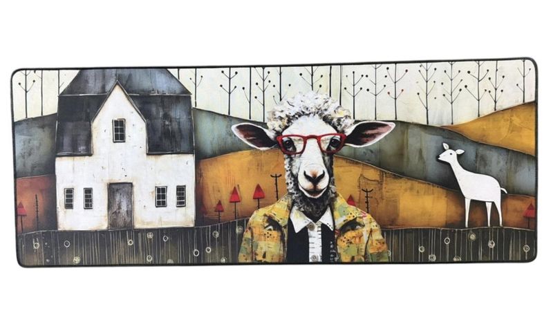 Versatile Desk/Kitchen/Bar Mat - Trees, Sheep &amp; Deer