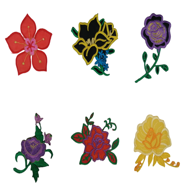 6 Pack Floral Sew on Patches