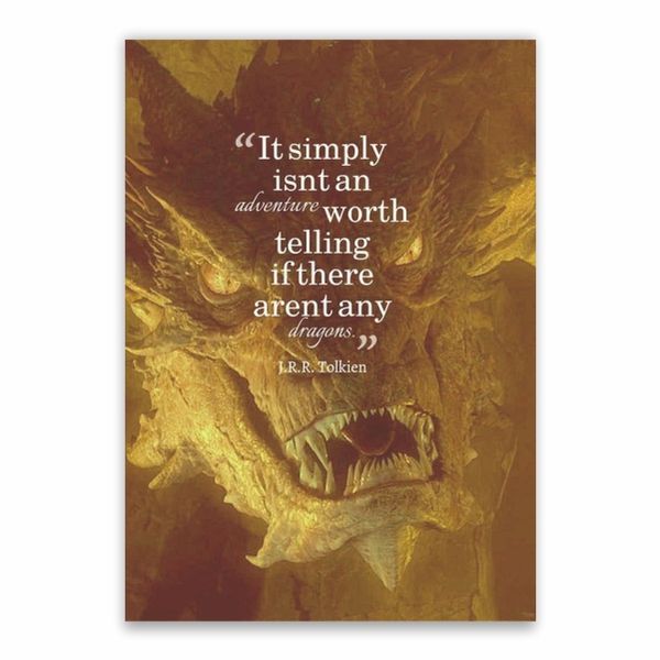 Tolkien Dragon Quote Poster - A1