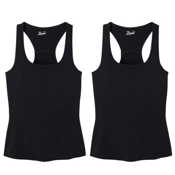 Zush Ladies Black Sleeveless Tank Top 2 Pack
