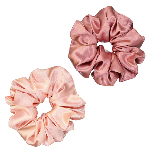 Dear Deer Super Sized Satin Scrunchies (Coffee and Latte) - Pack of 2