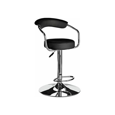 Adjustable Bar Stool In, Black Bar Chairs Leather