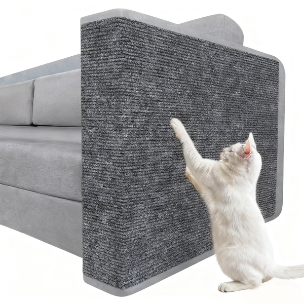 2 PCs 60cm x 100cm Trimmable Self-Adhesive Wall Cat Scratch Carpet Mat Pad
