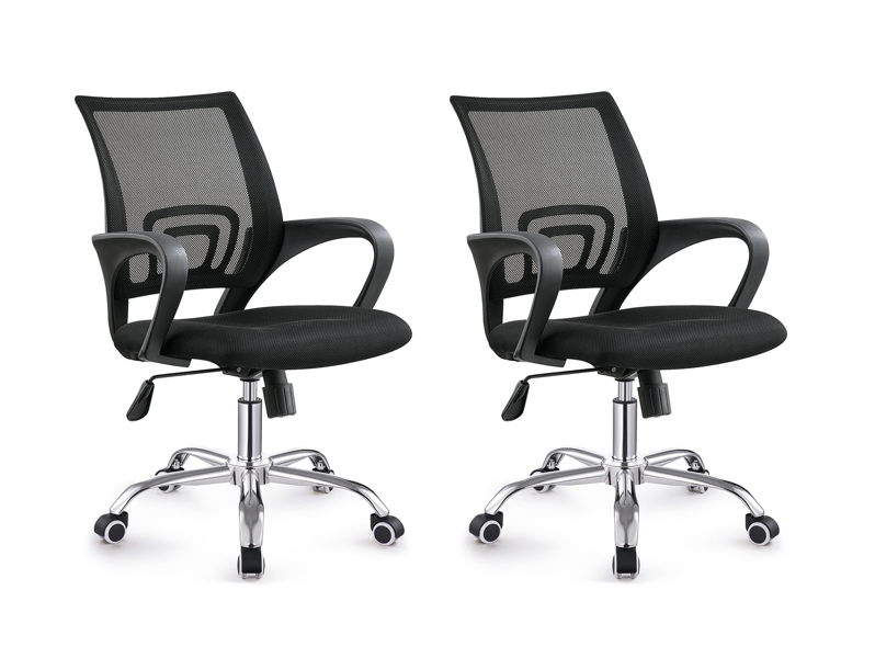 Office Chair With Lumbar Support Black - Set of 2